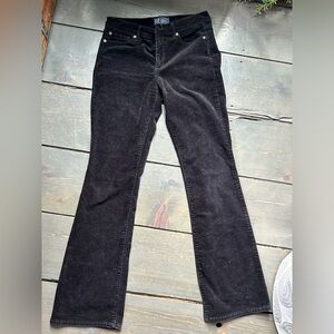 GAP Womens Perfect Boot Cut Corduroy Black Mid Rise
